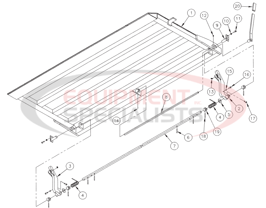 Thieman Heavy Duty VL One Piece Platform Assembly Diagram Breakdown Diagram