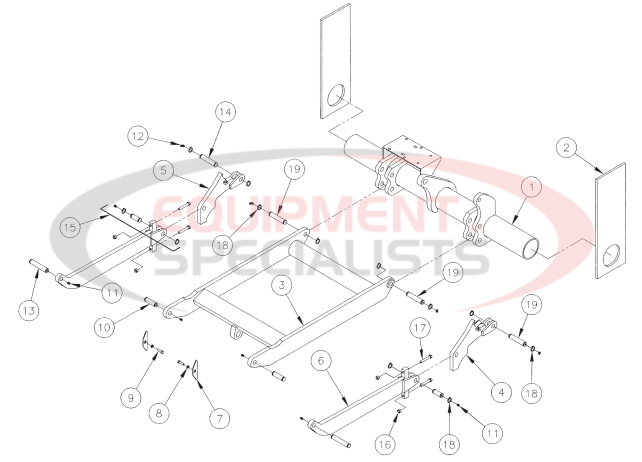 Thieman Conventional TWL Trunion Lift and Idler Arms Breakdown Diagram