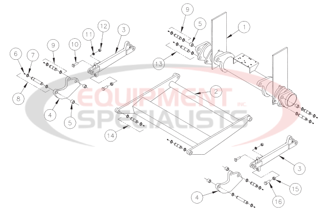 Thieman Conventional WT Trunnion, Lift and Idler Arms Diagram Breakdown Diagram