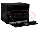 18X18X30 INCH BLACK STEEL UNDERBODY TRUCK BOX WITH 3-POINT LATCH