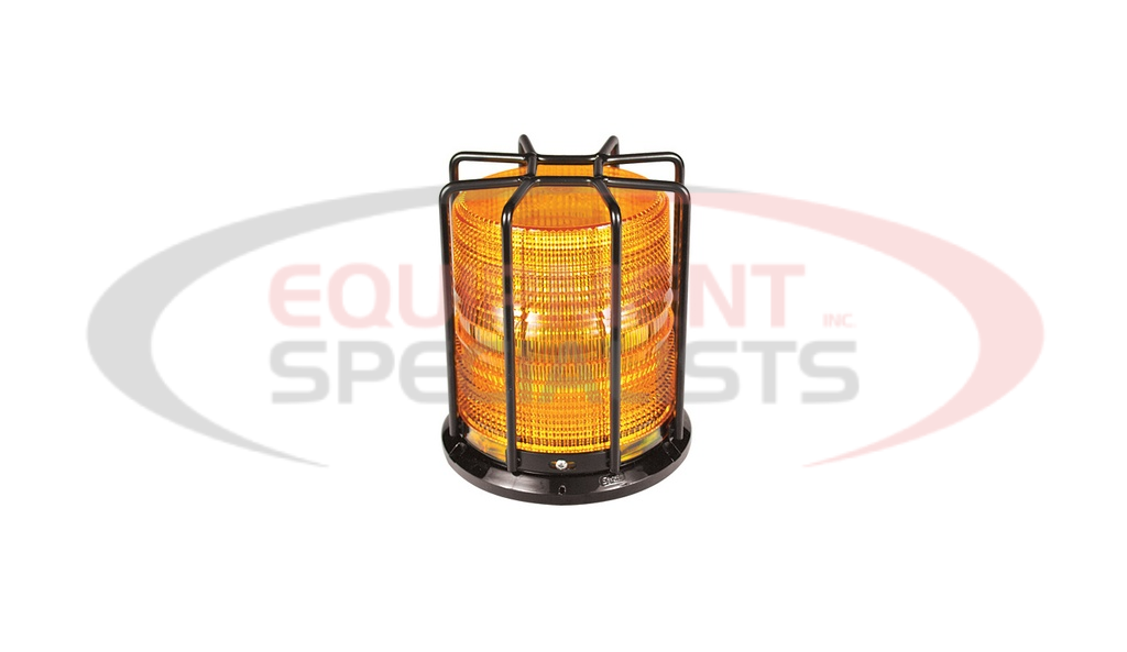 4200 Series LED Beacon, 10-30v, SAE J845 Class 1 - Flat/Pipe Mount, 4&quot; Amber Dome/ Amber LEDs