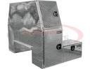 70x54x82 Inch Diamond Tread Aluminum L-Pack Backpack Truck Box with Offset Floor 16.4 Inch Offset