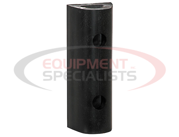 Extruded Rubber D-Shaped Bumper with 2 Holes - 2-1/8 x 1-7/8 x 6 Inch Long