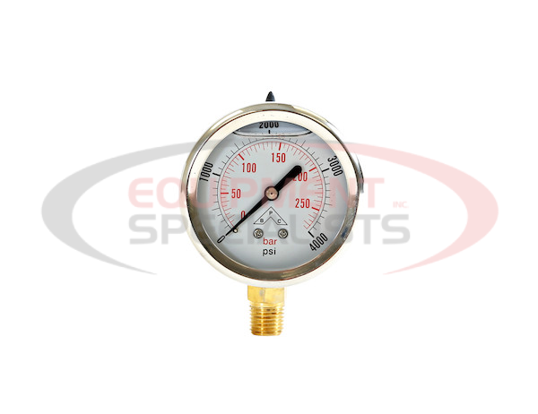 Silicone Filled Pressure Gauge - Stem Mount 0-4,000 PSI