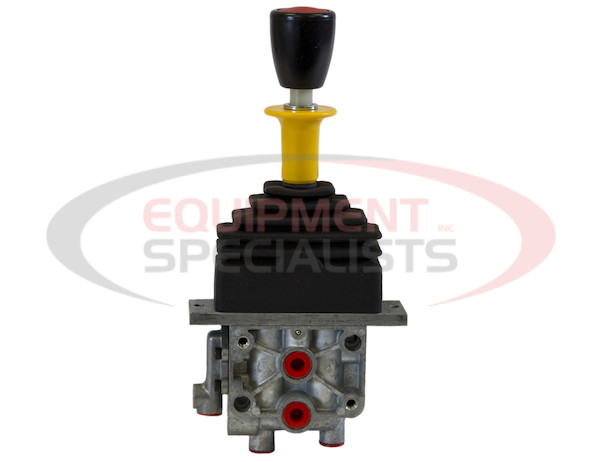 Single Lever Air Control Valve - 4-way Hoist with Feather Down, PTO Output Function with Automatic Kickout on Lower, Spring Center