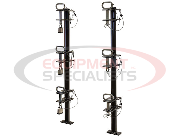1 POSITION CHANNEL-STYLE LOCKABLE TRIMMER RACK FOR OPEN LANDSCAPE TRAILERS