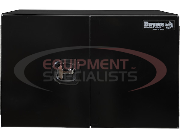 24x24x24 Inch Black Smooth Aluminum Underbody Truck Tool Box - Single Barn Door, Compression Latch