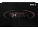 18x18x18 Inch Pro Series Black Smooth Aluminum Underbody Truck Box with Barn Door - Single Barn Door, Compression Latch