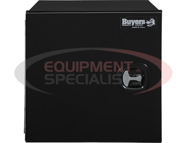 18x18x24 Inch Pro Series Black Smooth Aluminum Underbody Truck Box with Barn Door - Single Barn Door, Compression Latch