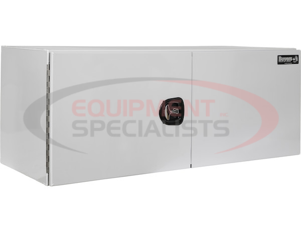 24X24X24 INCH WHITE SMOOTH ALUMINUM UNDERBODY TRUCK TOOL BOX - SINGLE BARN DOOR, COMPRESSION LATCH