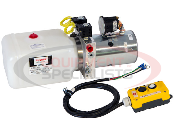 4-Way DC Power Unit-Electric Controls Horizontal 0.75 Gallon Poly Reservoir