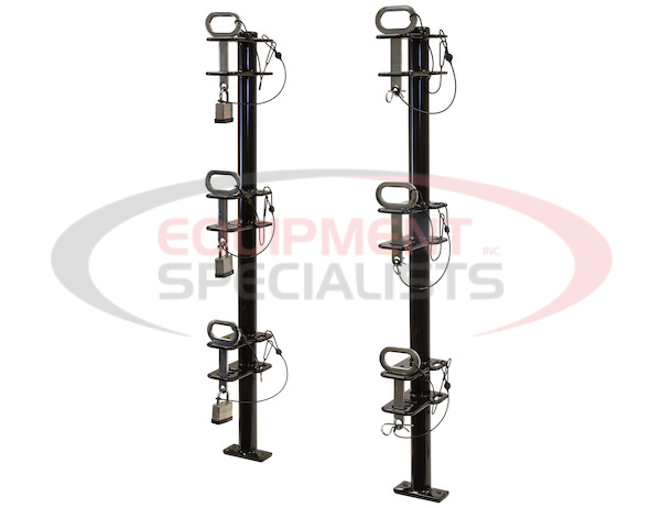 4-Position Channel Style Lockable Trimmer Rack for Open Landscape Trailers