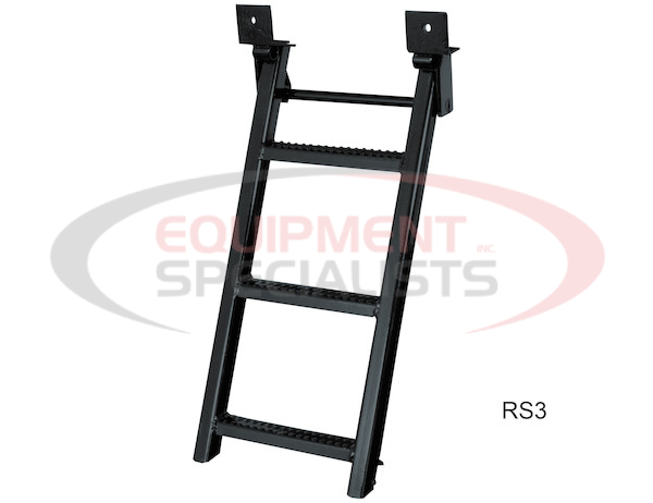 3-Rung Stainless Retractable Truck Steps with Nonslip Tread - 17.38 x 35 Inch