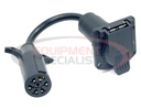 7-Way Round to 7-Way Flat Trailer Connector Adapter - Prewired 3 Inch Connection