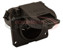 7-Way Black Plastic Flat Pin Truck Receptable with Twist Lock