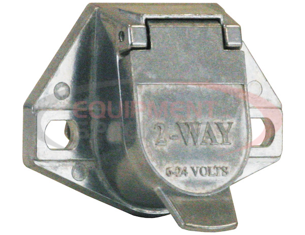 2-Way Die-Cast Zinc Trailer Connector -Trailer Side - Horizontal Pins with Spring