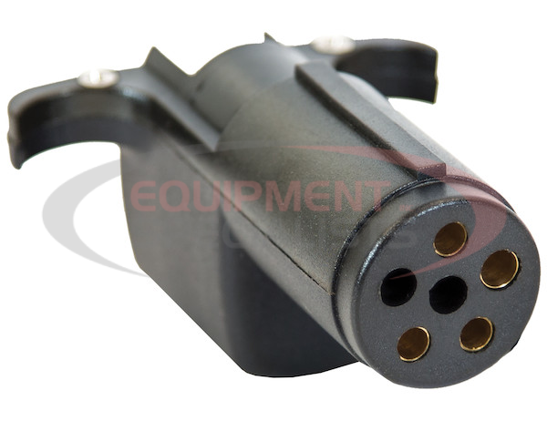 6-Way Round to 4-Flat Plastic Trailer Connector Adapter