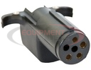 6-Way Round to 4-Flat Plastic Trailer Connector Adapter