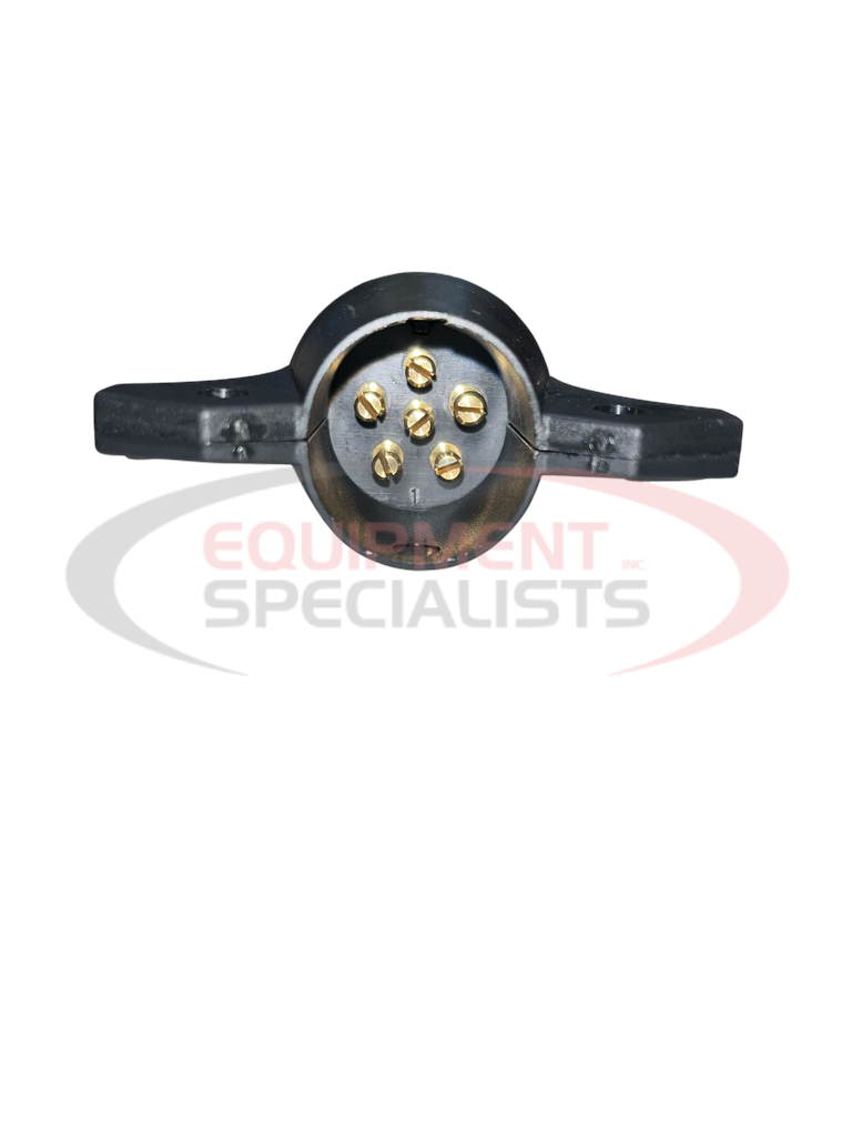 7-Way Flat to 6-Way Round Plastic Trailer Connector Adapter