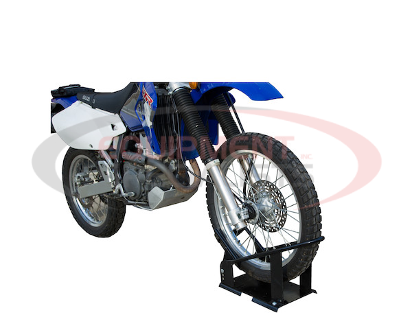 BLACK POWDER-COATED STEEL MOTORCYCLE WHEEL CHOCK