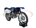 BLACK POWDER-COATED STEEL MOTORCYCLE WHEEL CHOCK