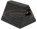 Heavy Duty Rubber Wheel Chock with Recessed Chain Eye 10x8x6 Inch