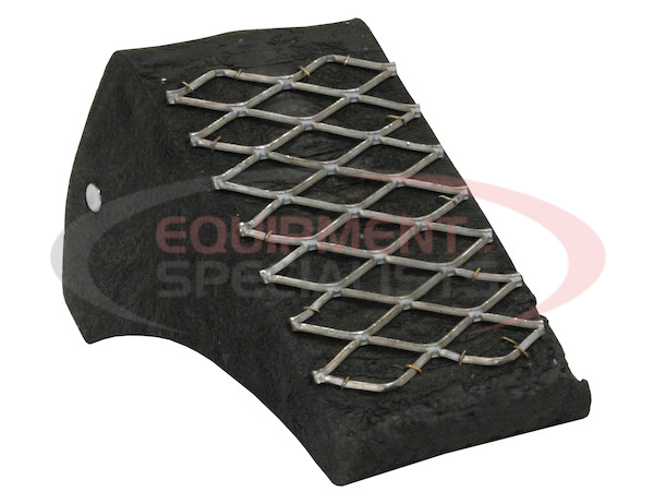 BLACK POLYURETHANE WHEEL CHOCK WITH GRATING BASE 7X12X8 INCH