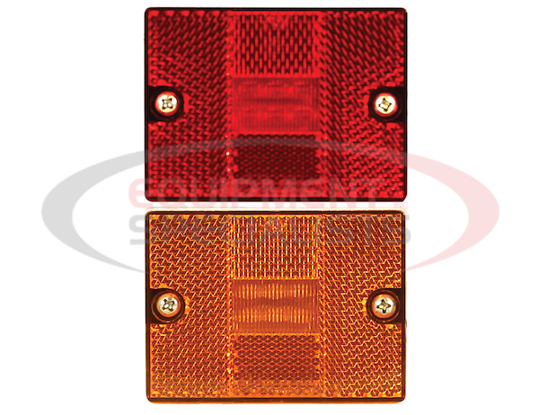 2.875 INCH RED RECTANGULAR MARKER/CLEARANCE LIGHT WITH REFLEX WITH 6 LED