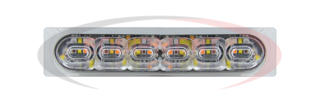 mpower® HD 4" Light, 18" hard wire w/ sync option, SAE Class 1 &amp; CA Title 13, 9-32 Vdc, Clear Lens, Single Color - Amber