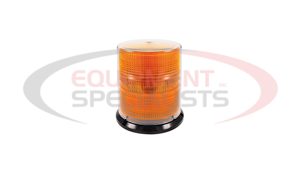 4200 Series LED Beacon, 10-30v, SAE J845 Class 1 - Flat/Pipe Mount, 4&quot; Amber Dome/ Amber LEDs