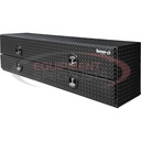 21x18x72 Inch Textured Matte Black Diamond Tread Aluminum Heavy-Duty Flatbed Contractor With Lower Door