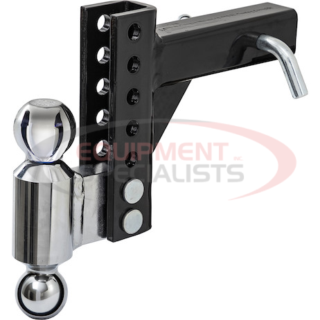 Adjustable Dual Ball Hitch with 2&quot; &amp; 2-5/16&quot; Towing Balls for 2&quot; Hitch Receivers - 5&quot; Drop