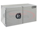 24x24x48 Inch Diamond Tread Aluminum Underbody Truck Box - Double Barn Door, 3-Point Compression Latch