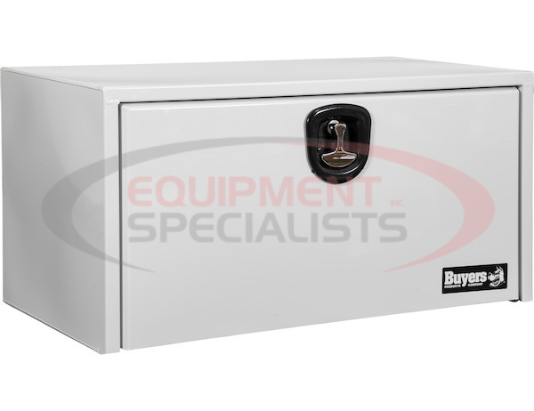 18x18x36 Inch White Steel Underbody Truck Box with Built-in Shelf - 3-Point Latch