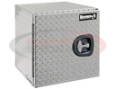 18x18x24 Inch Diamond Tread Aluminum Underbody Truck Box - Single Barn Door, Compression Latch