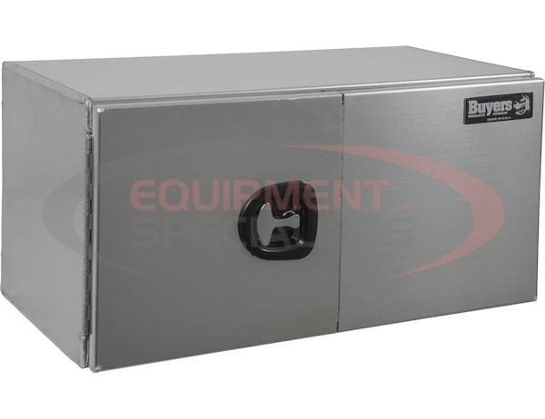 24x24x60 Inch Smooth Aluminum Underbody Truck Tool Box - Double Barn Door, 3-Point Compression Latch