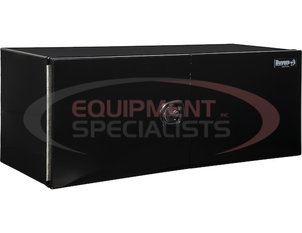18x18x60 Inch Pro Series Black Smooth Aluminum Underbody Truck Box with Barn Door - Double Barn Door, 3-point Compression Latch
