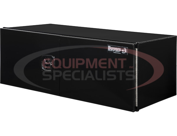 18x24x48 Inch Pro Series Black Smooth Aluminum Underbody Truck Box with Barn Door - Double Barn Door, 3-point Compression Latch