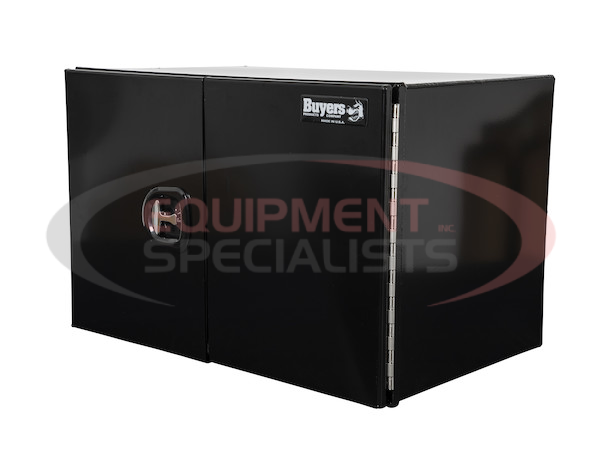 24x24x36 Inch Pro Series Black Smooth Aluminum Underbody Truck Box with Barn Door - Double Barn Door, 3-point Compression Latch