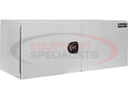 18x18x48 Inch White Smooth Aluminum Underbody Truck Tool Box - Double Barn Door, 3-Point Compression Latch