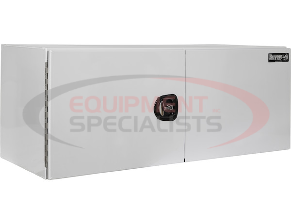 24X24X60 INCH WHITE SMOOTH ALUMINUM UNDERBODY TRUCK TOOL BOX WITH BARN DOOR