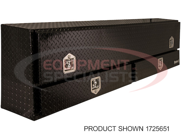 21x13x72 Inch Gloss Black Diamond Tread Aluminum Pick-Up Truck Contractor With Lower Drawers Topsider