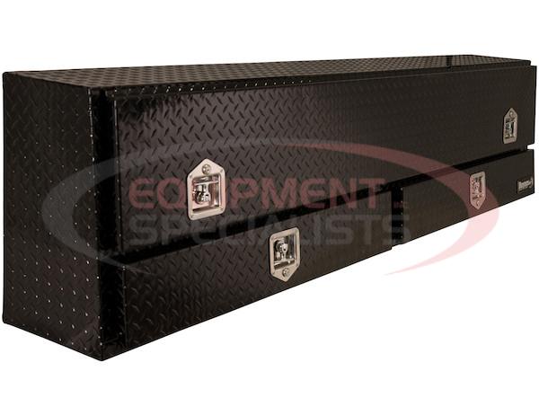 21x13x88 Inch Gloss Black Diamond Tread Aluminum Pick-Up Truck Contractor With Lower Drawers Topsider