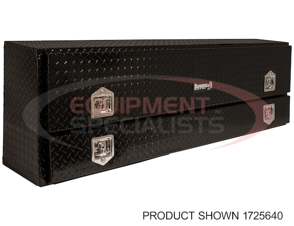 21x13x96 Inch Gloss Black Diamond Tread Aluminum Pick-Up Truck Contractor With Lower Door