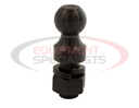 2-5/16 Inch Black Hitch Ball With 1-1/2 Shank Diameter x 2-3/4 Long+1 Inch Riser
