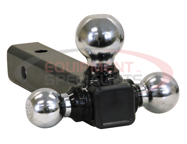 TRI-BALL HITCH SOLID SHANK WITH CHROME BALLS