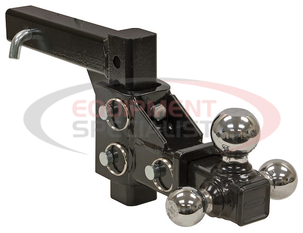 Adjustable Tri-Ball Hitch Solid Shank With Chrome Balls