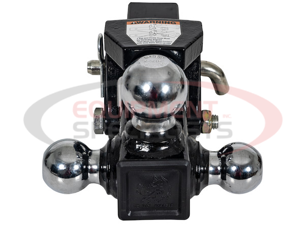 Tri-Ball Hitch with Pintle Hook and Chrome Towing Balls - 2-1/2 Inch Receiver