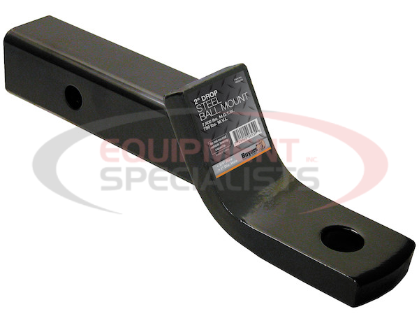 2 Inch Ball Mount With 4 Inch Drop x 8 Inch Long Tube Black