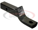 2 Inch Ball Mount With 4 Inch Drop x 8 Inch Long Tube Black